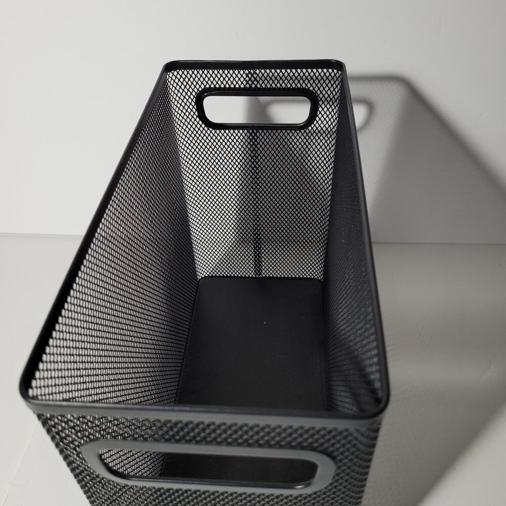 Black Metal Mesh Storage Basket with Handles - 10x12x6 - Picture 10 of 10
